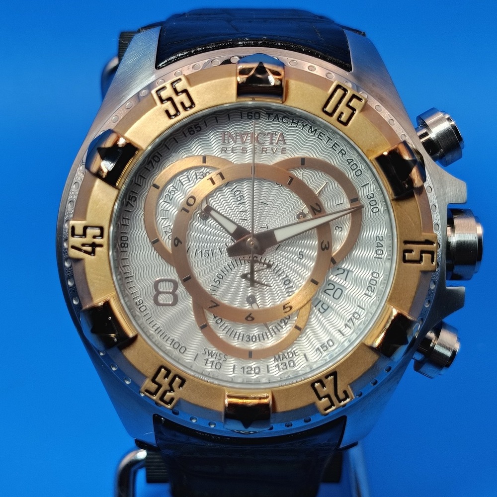 Vintage 2010 Invicta Reserve Excersion 11010 Chrono Swiss 50mm Mens Quartz Watch